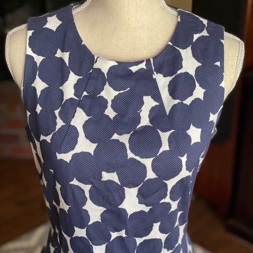 Navy/White Anne Klein Pique sleeveless dress